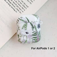 【Clearance sale】 【support】 เคสหูฟังดอกไม้น่ารักสำหรับ AirPods 2เคส IMD ใบไม้สีชมพูอ่อนฝาครอบป้องกันชาร์จ Air Pods กล่องใส่กระเป๋า