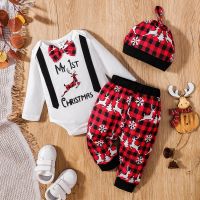 My Auntie Loves Baby Clothes Girl Infant Boys Girls Long Sleeve Christmas Plaid Cartoon Deer Printed Romper Baby Girl Car Shirts