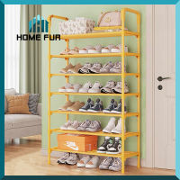 Home Fur  ชั้นวางรองเท้า ชั้นวางรองเท้าเหล็ก มีหูหิ้ว ที่วางรองเท้า 7 ชั้น โครงเหล็ก