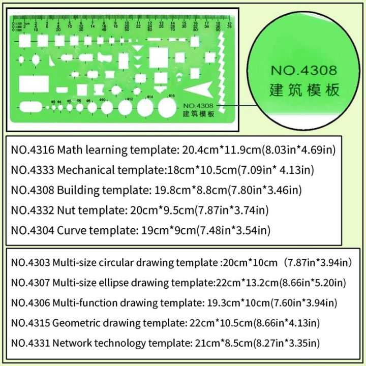 10-pcs-measuring-plastic-templates-circle-template-geometric-drawing-templates-building-jewelry-design-formwork-rulers