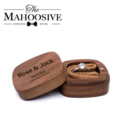 ☁✾ Custom Rustic Wedding Ring Box Holder Ring Box Personalized Wedding / Valentines Engagement Wooden Ring Bearer Box