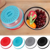 1PC Silicone Collapsible Microwave Cover Food Storage Fresh-keeping Cover Fruit Vegetables Colander Strainer Lid Drain Basket