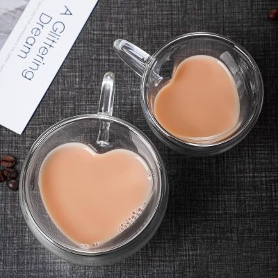 【CW】☫☃  Shaped Glass Mug Couple Cups Wall Cup Heat-Resisting Beer Mugs Drinkware