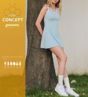 ►♞◘ Aiden001 [With Chest Pad And Leggings] Professional Tennis Dress Nude Slim-Fit Quick-Drying With Chest Pad Yoga Sleeveless One-Piece Running Dress HN165