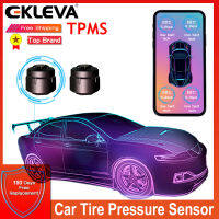 EKLEVA Android IOS BLE TPMS สากลรถจักรยานยนต์รถยนต์เซ็นเซอร์ความดันลมยางกันน้ำปลุกภายนอกเซ็นเซอร์ความดันลมยางบลูทูธ4.0 5.0(2เซ็นเซอร์สำหรับรถจักรยานยนต์)