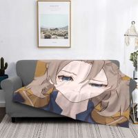 Smug Albedo Genshin Impact Blanket Fleece Printed Anime Game Multifunction Warm Throw Blanket for Bedding Couch Quilt