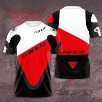 Print 3D Dainese T-shirt Racing Summer Short Sleeve Fashion Mens Street Apparel Extra Large T-shirt Top