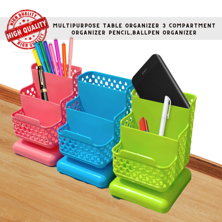 Multipurpose Table Organizer 3 Compartment Organizer Pencil,Ballpen ...