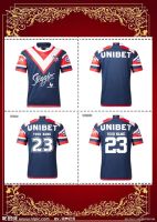 New Arrival 2023 2023 Sydney Roosters Home Rugby Jersey Shirt 2023/24 SYDNEY ROOSTERS HOME RUGBY TRAINING JERSEY SHORTS Size S---5XL