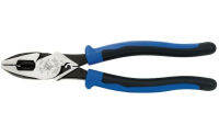 Klein Tools J2000-9NECRTP Side Cutter Linemans Pliers with Tape Pulling and Wire Crimping, High Leverage, 9-Inch Standard