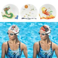 SwimmingCap Elastic Waterproof Silicone Protect Ears Long Hair Sports Swim Pool Hat Free Size For Men &amp; Women Adults Swim Caps