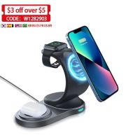 ZZOOI Magnetic Wireless Charger 3 in 1 For iPhone 13 12 Pro Max QI 15W Fast Charging Station Dock For Apple Watch Airpods 3 Pro