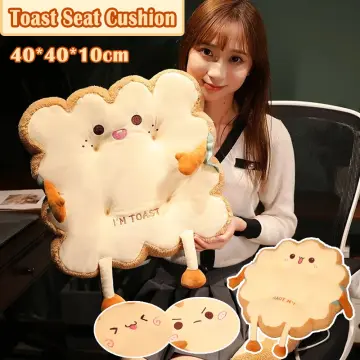 Cartoon Chair Cushion Toast Travel Plush Back Cushions Soft