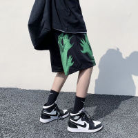 NoEstaMal Mens Casual Oversized Shorts 2022 Fashion Printed Elastic Waist Hip Hop Shorts Korean Streetwear Male Short Trousers