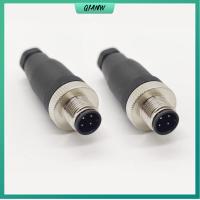 QIANW 2Pcs 4พิน ขั้วต่อตัวผู้ 12mm ครับ PG7 ขั้วต่อแบบวงกลม เซ็นเซอร์แบบไร้สาย M12 ขั้วต่อเซ็นเซอร์ อุปกรณ์สำหรับอุตสาหกรรม