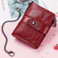 Genuine Leather Womens Wallet Female Short Wallets Coin Purses Fashion Money Bag Luxury Walet For Women Designer ID Card Holder