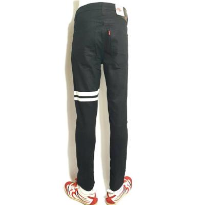 jeans กางเกงขายาว กางเกงยีนส์ขายาวผู้ชาย เดฟ ผ้ายืด ลายคาดหนังขาว เป้ากระดุม Size 28-36
