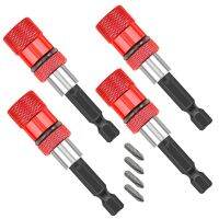 4Pcs Adjustable Screw Depth Magnetic Screw-Driver Bit Holder 1/4 inch Hex Driver With 4Pcs PH2 Bits 60mm Quick Holder