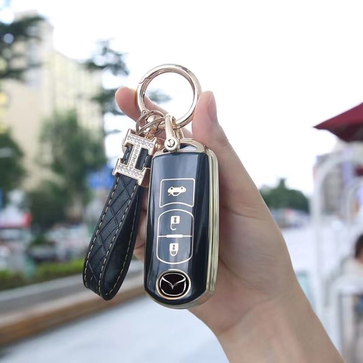 เคสกุญแจรถ-ปลอกกุญแจ-tpu-ตรงรุ่น-mazda2-mazda3-cx-5-แถมฟรีพวงกุญแจ