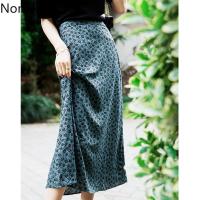 Nomikuma French Style Elegant High Waist Skirt Women A Line Floral Printed Casual Vintage Chic Skirts New Arrival Faldas Mujer