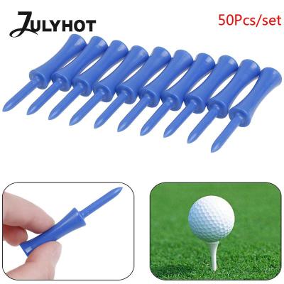 50Pcs/set Activing  Blue Color Plastic Golf Tees 83mm Durable Rubber Cushion Top Golf Tee 68mm Towels