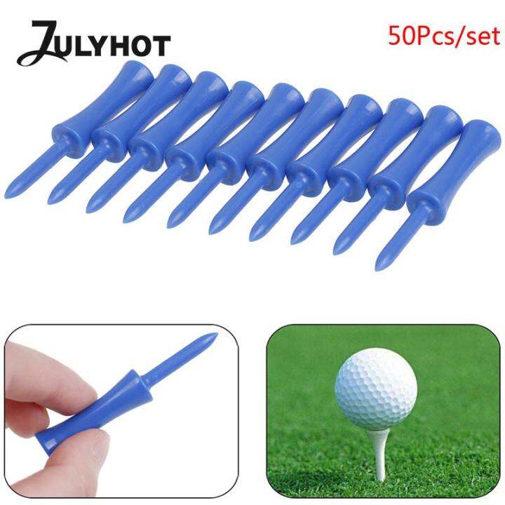 50pcs-set-activing-blue-color-plastic-golf-tees-83mm-durable-rubber-cushion-top-golf-tee-68mm-towels