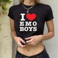 เสื้อครอป Yk2การ์ตูนแนวกอทิกแบบเสื้อเอวลอยหญิงสไตล์กอธิคสไตล์กอทิก Emo Boy