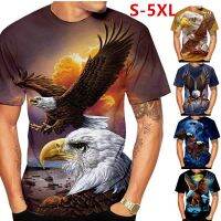 CODDi Yang Fashion Wings Flying Eagle 3D Printed Pattern Tees Mens Trend Short Sleeve Casual T-shirt Top S-5XL