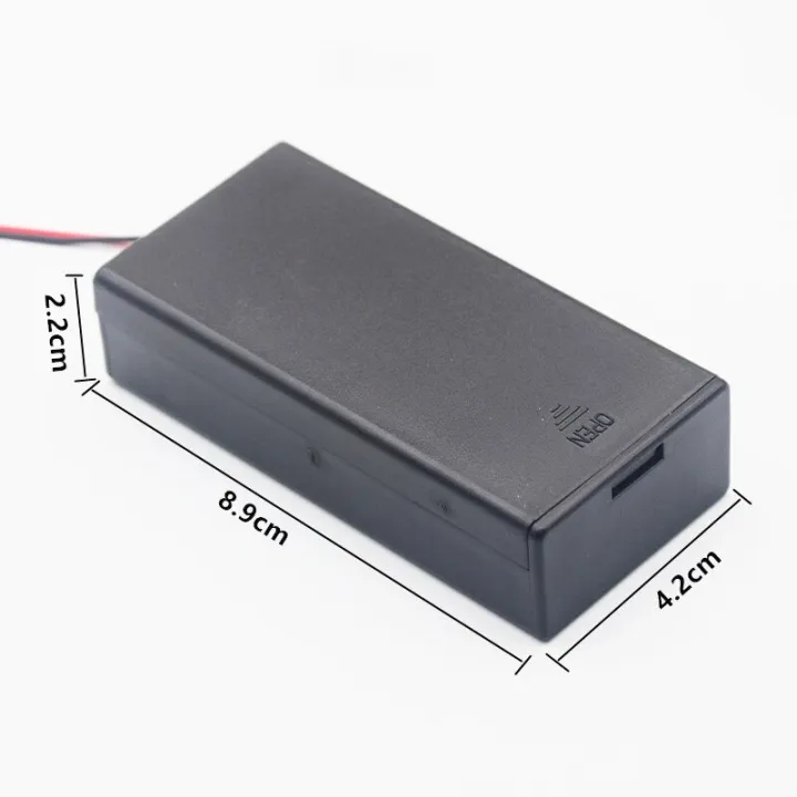 diy-battery-case-18650-storage-box-lead-pin-dust-cover-plastic-removable-container-with-switch-control-wire-2-aa-battery-holder
