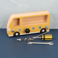 (ร้อน) Montessori ของเล่นเพื่อการศึกษา Busy Bus Twist Screws Nuts Workbench เครื่องมือของเล่นเด็กฝึกปฏิบัติ Children