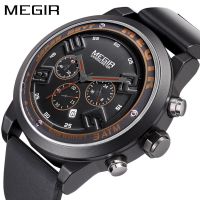 【January】 Megs MEGIR mens watch silica gel with fashionable sport luminous calendar big dial men quartz watch 2001