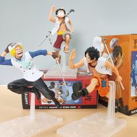 ฟิกเกอร์อะนิเมะหนึ่งชิ้น A Brinquedos, Monkey D Luffy,Gas Ace Sabo, Irmão Correndo, Bonecas Modelo Colecolecionáveis,ของขวัญ,18ซม