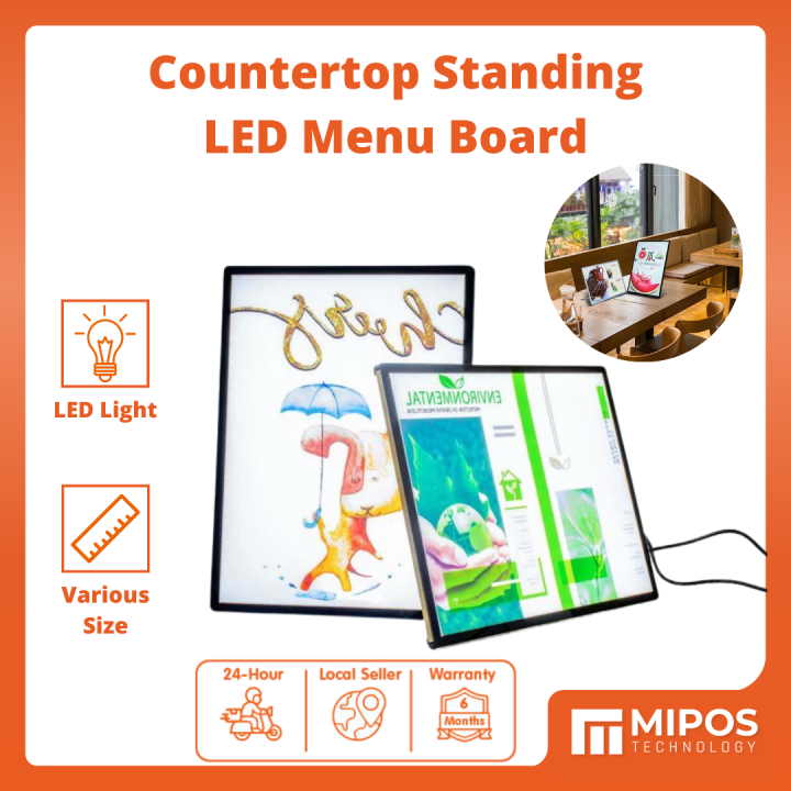 LED Countertop Light Box Menu Display Board A2 A3 A4 Backlit LED Menu