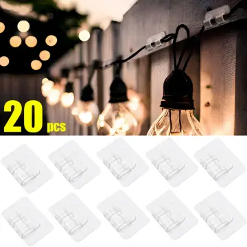 10PCS Outdoor String Lights Clips with Waterproof Adhesive Strips