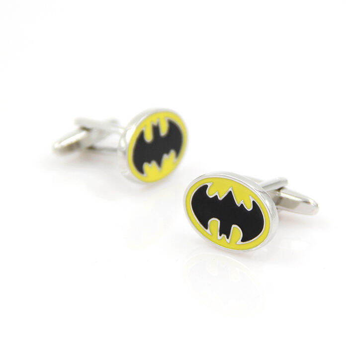 igame-bat-cufflinks-สีเหลืองแปลกฮีโร่ออกแบบทองเหลือง-cuff-links-จัดส่งฟรี-yrrey