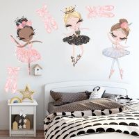 Ballet Dancer Wall Sticker Kids Rooms Cartoon Girl Wall Stickers Decoration Room