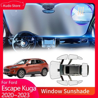 ❏ Full Covers Sunshades for Ford Escape Kuga MK4 ST-Line Hybrid 2020 2023 Window Visor Mat Front Windshield Curtain Car Accessorie