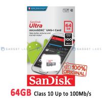 การ์ดหน่วยความจํา Micro SD SanDisk 64GB Ultra Class 10 100mb / s