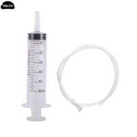 1PCS 50/60ML Plastic Feeding Syringe Reusable Pump With 80cm Tube For Epoxy Resin Tools Wires Leads Adapters