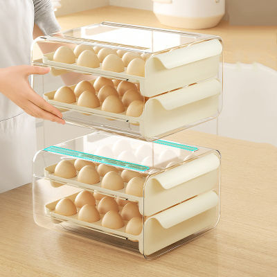 Chor chang ลิ้นชักเก็บไข่ไก่ กล่องเก็บไข่   1ชุด มี 2ชั้น ใส่ไข่ได้ถึง 32 ฟอง