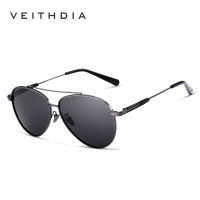 [พร้อมกล่อง] VEITHDIA 2844แว่นกันแดดโพลาไรซ์ผู้ชายสแตนเลสย้อนยุคนักบินกรอบเลนส์ที่มีสีสันเพื่อป้องกันแสงจ้ายี่ห้อออกแบบขับรถแว่นกันแดด