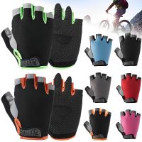 hotx【DT】 Half Cycling Gloves Men Anti Shock Breathable Fingerless Gym Training