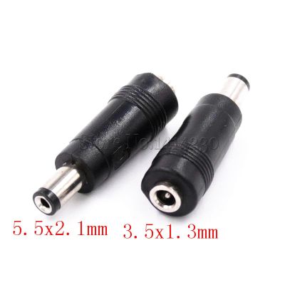 DC Power Adapter Connector Plug DC Conversion Head Jack Male Plug 5.5*2.1mm Turn To Female 3.5*1.35mm  Wires Leads Adapters