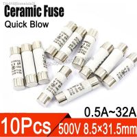 ♞❁ 10Pcs/lot 8.5x31.5mm RO14 500V Ceramic Fuse Tube Quick Blow 500V 500MA 1A 2A 3A 4A 5A 6A 8A 10A 16A 20A 25A 32A Fuse ceramic