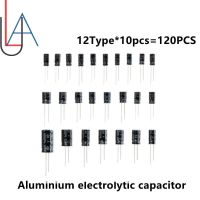 1set of 120pcs 12 values 0.22UF-470UF Aluminum electrolytic capacitor assortment kit set pack