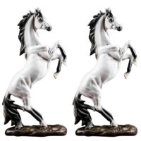 2X Horse Statue for Home Decor Modern Horse Figurine Sculpture Office Decoration Crafts