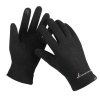 Men Winter Wool Cashmere Knit Touch Screen Driving Mitten Mens Letters Plus Plush Velvet Thick Warm Sport Cycling Glove F30