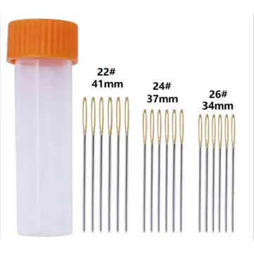 12pcs Hand Sewing Needles With Needle Cylinder, Household Sewing Tools, Easy  Thread, Random Silver And Gold Color