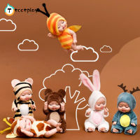 Tootplay ตุ๊กตาจำลองการเกิดใหม่6ชิ้นตุ๊กตาของเล่นกระต่ายผึ้งหมีสีน้ำตาลชุด DIY สไตล์ตุ๊กตานอนข้อต่อเลื่อนได้บาร์บี้สำหรับเด็กผู้หญิง