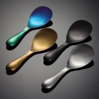 1PCS Rice Serving Spoon 18/8 Stainless Steel Matte Long Handle Rice Scoop Gold Tableware Spoon Dinnerware Kitchen Tools